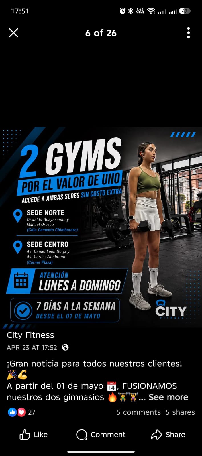 Sede City Fitness Centro, Riobamba